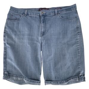 Gloria Vanderbilt Amanda Cuffed Denim Bermuda Shorts High Rise Plus Size 18W